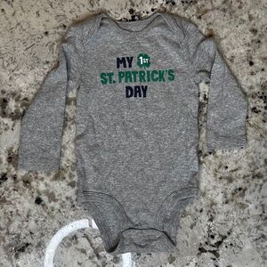 *GENTLY WORN* Carter's 9 Month "My 1st St. Patrick's Day" Long Sleeved Onesie